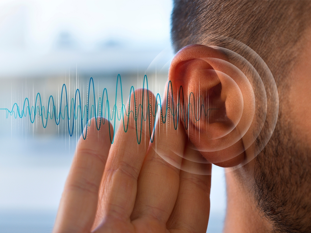 person having hearing issues concept.